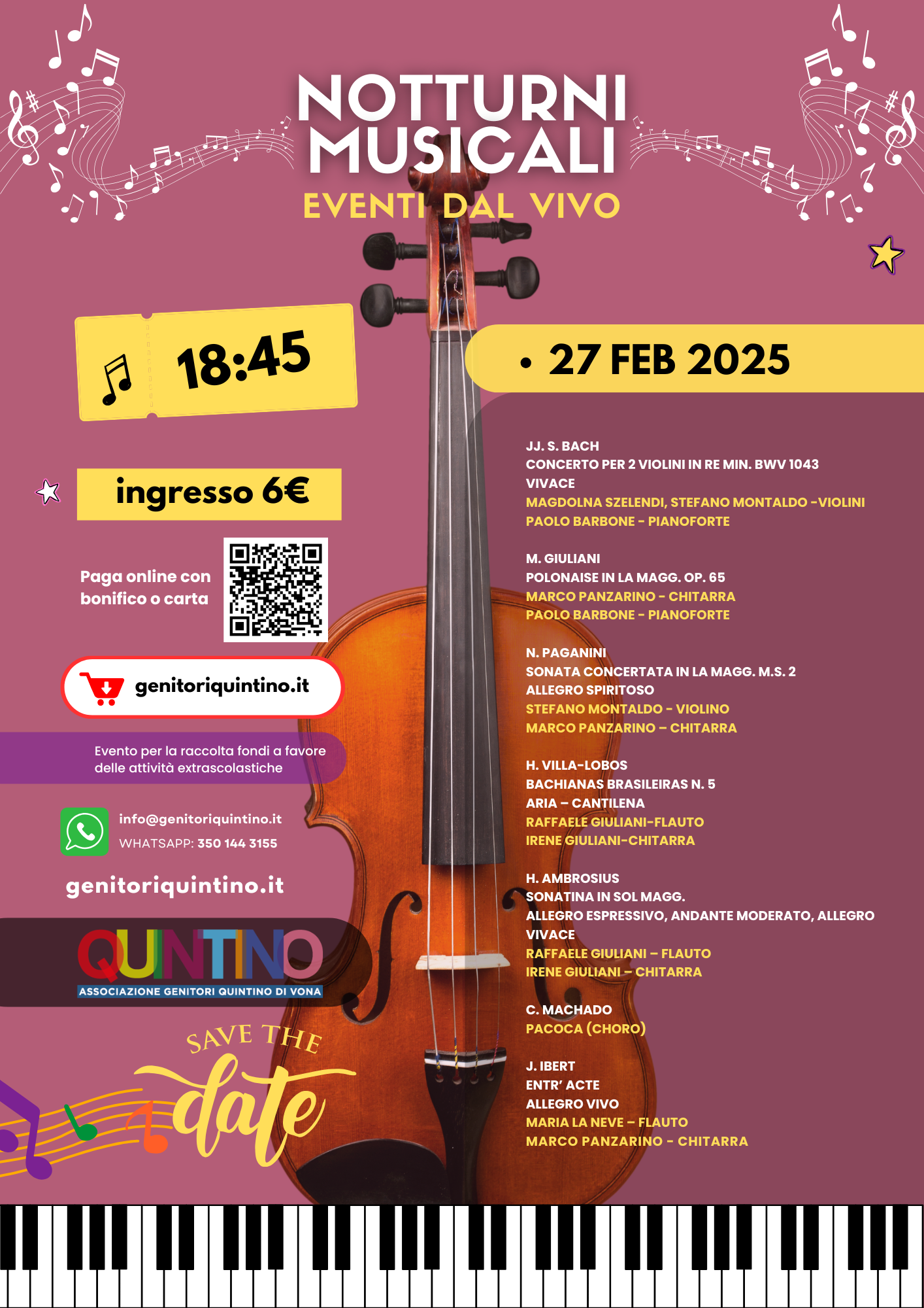 Notturni musicali Milano Scuola Quintino di Vona